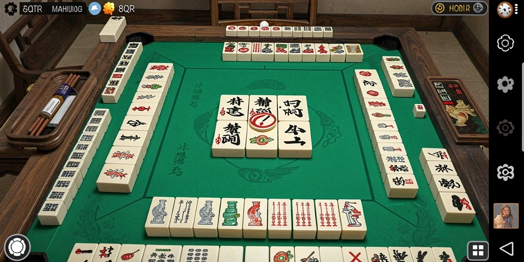 Tampilan gameplay Mahjong yang menarik dalam 8QR.