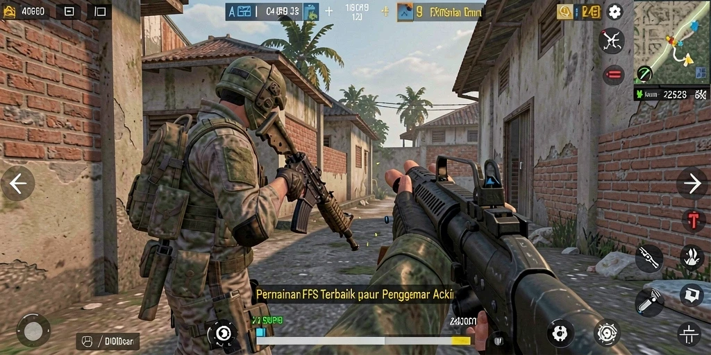 Screenshot ALEXISTOGEL menampilkan aksi gameplay FPS yang intens.