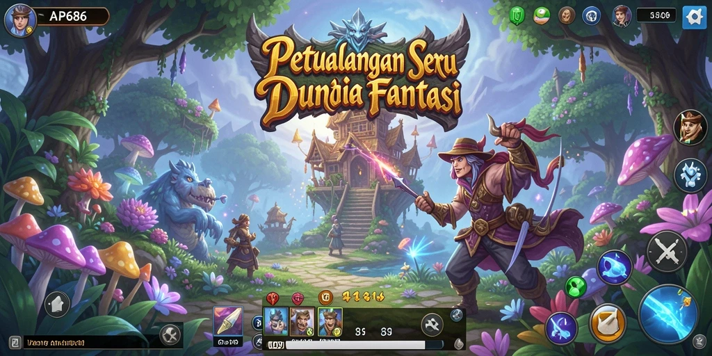 Tampilan menarik dari gameplay AP686 dalam menjelajahi dunia fantasi.