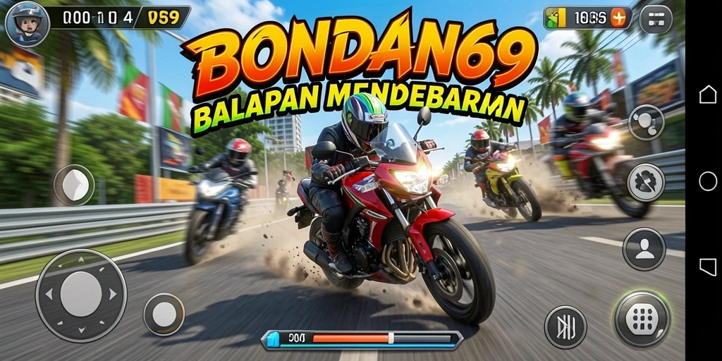 Gameplay BONDAN69 dengan aksi balapan motor yang seru.