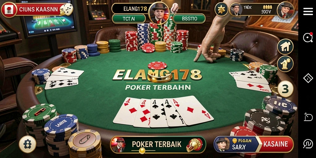 Tampilan menarik dari gameplay Poker di ELANG178.