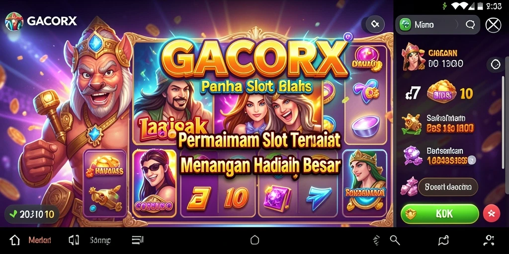Tampilan gameplay GACORX yang menarik dan penuh warna.