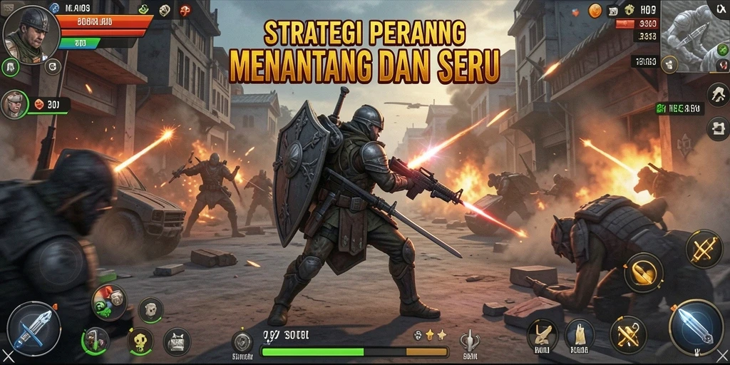 Screenshot H03 menampilkan pertempuran strategi yang intens dan menarik.