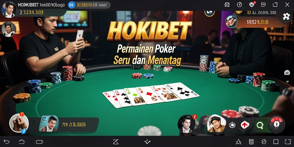 Gameplay Poker yang mendebarkan di HOKIBET dengan antarmuka menarik.