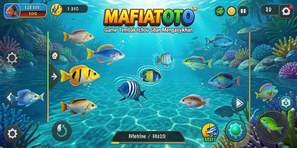 Tampilan gameplay seru MAFIATOTO saat berburu ikan.