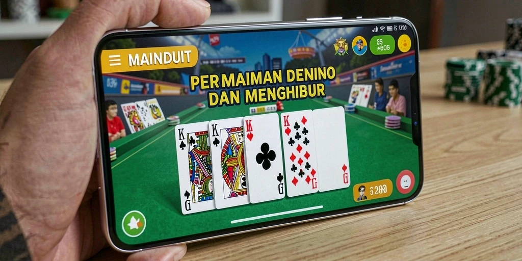 Tangkapan layar utama MAINDUIT memperlihatkan keseruan permainan Domino.