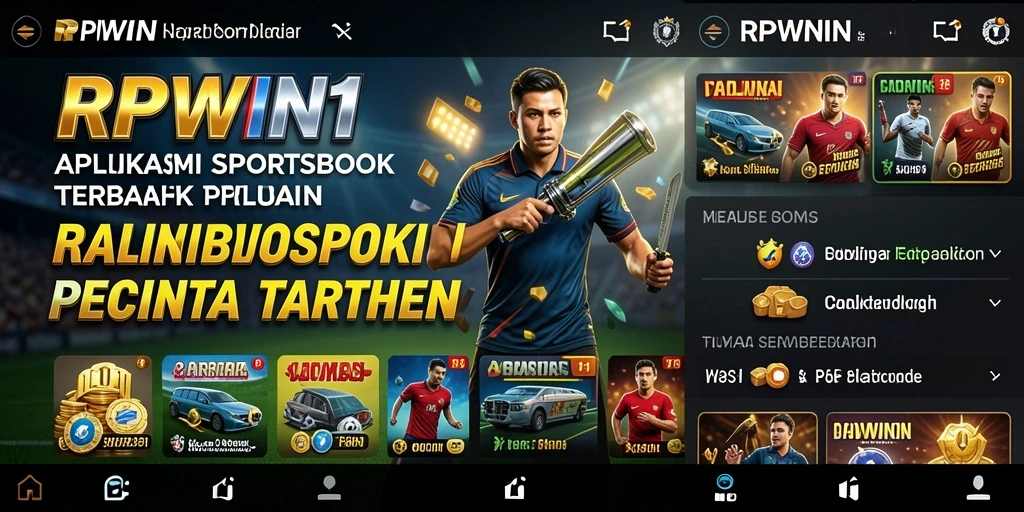 Tangkapan layar gameplay RPWIN1 menampilkan antarmuka sportsbook yang menarik.